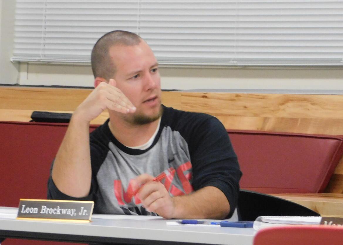 Board member Leon Brockway, Jr. asks questions about the grants the school district has received and is applying for at a meeting on Oct. 4.